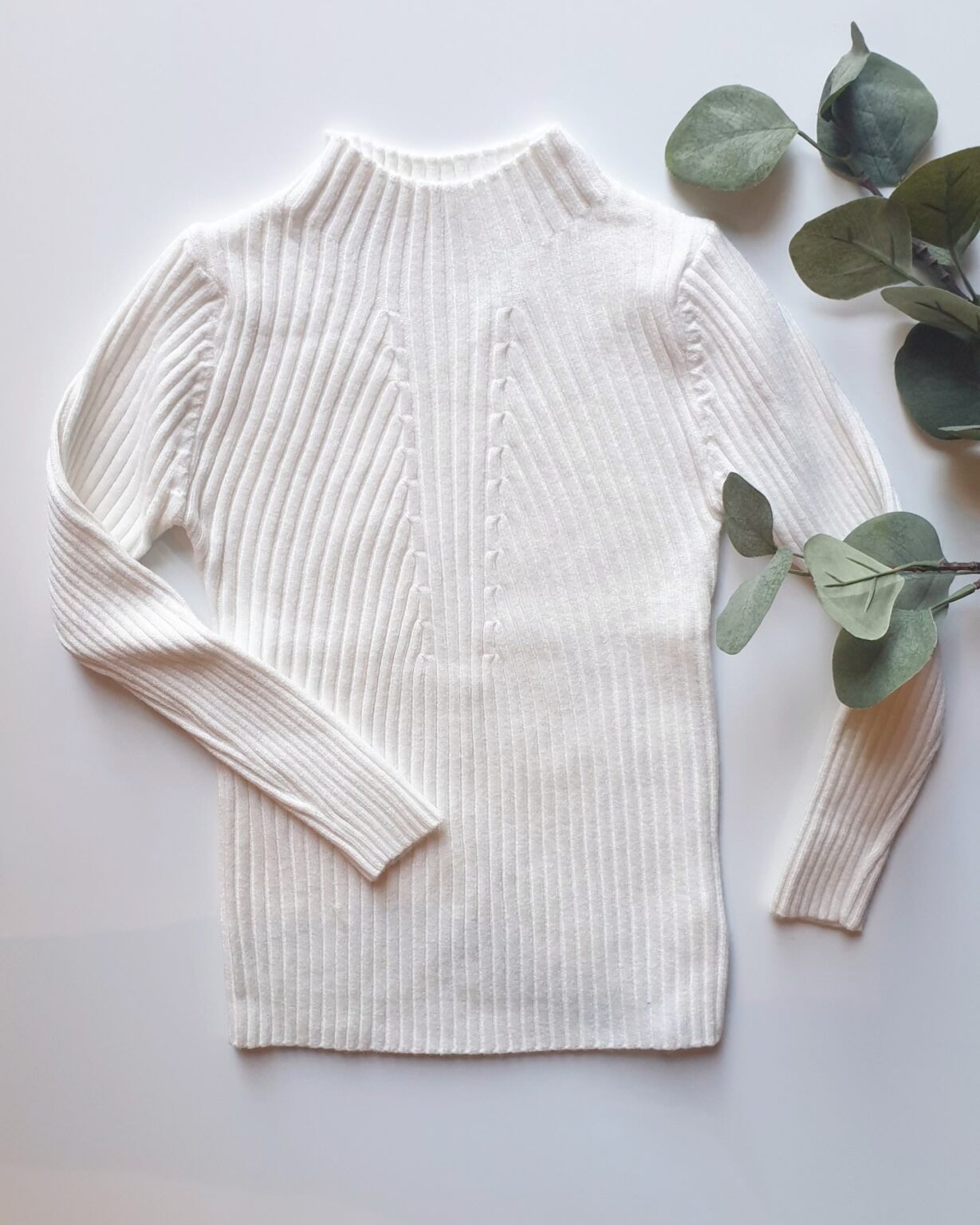 White Ribbed Knit Top - VHANNA Kids Online Store